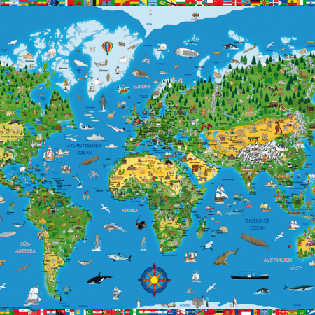 Moll World Map Blotting Pad